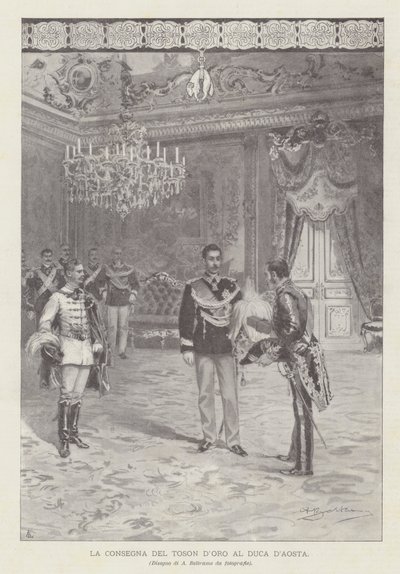De overhandiging van de Gouden Vlies aan de hertog van Aosta door Achille Beltrame